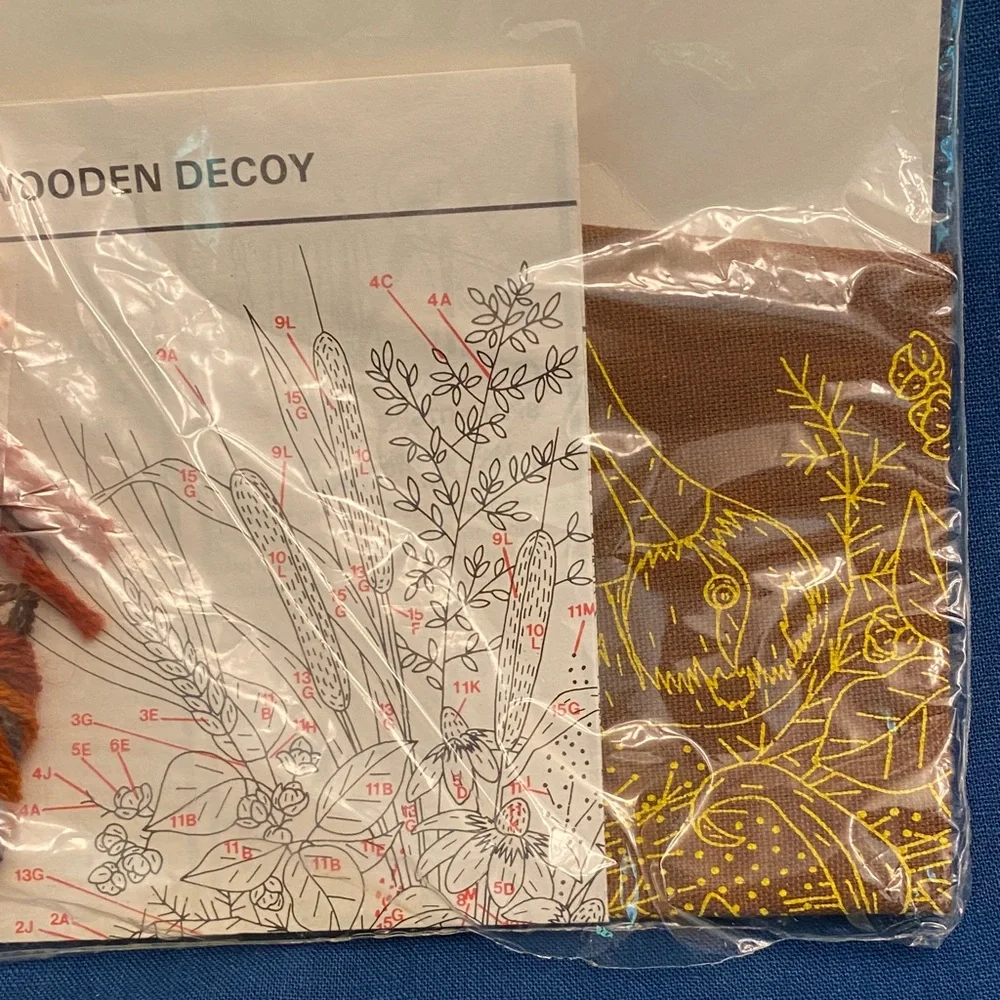Wooden Duck Embroidery Kit by The Creative Circle - 1984 New Old Stock-Not Open